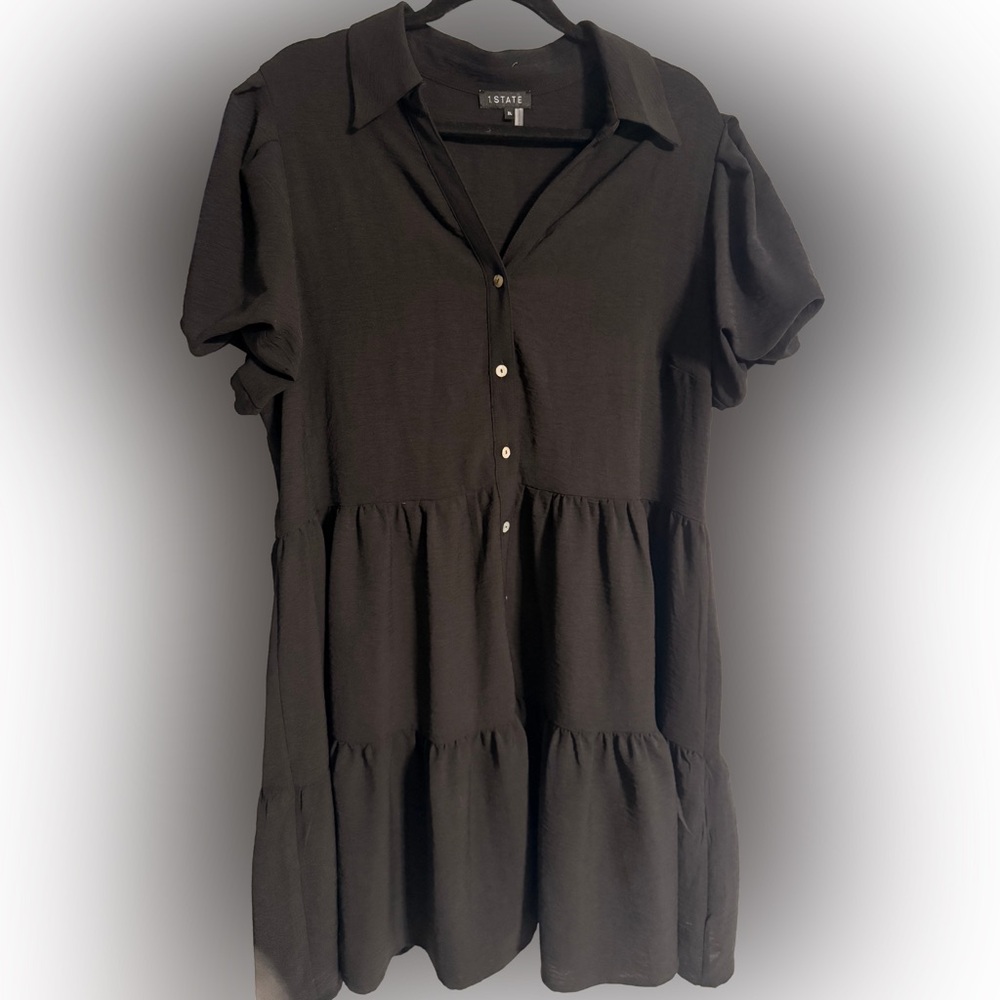 Black Button-Up Women's Dress